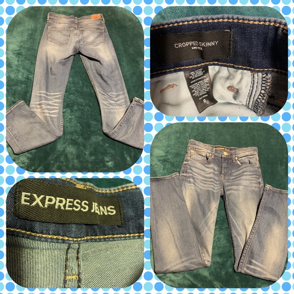 Like New Express Cropped Skinny Mid Rise Jeans - Picture 1 of 4